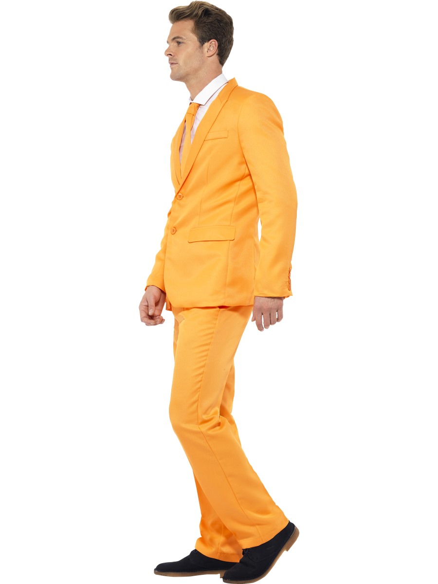 orange satin suit